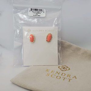 Kendra Scott Ellie Gold Earrings in Bright Coral